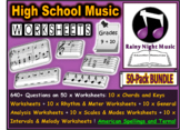 Music Worksheets Pack of 50 Bundle High School