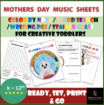 Preview of Music Worksheets Puzzle & Color / Bundle