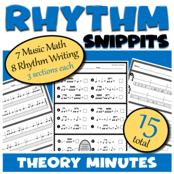 Preview of Music Worksheets - Rhythm Math & Rhythm Writing Music Activities Rhythm Snippits