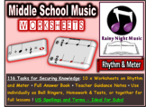 Music Worksheets DIGITAL and PAPER Rhythm and Meter Middle School