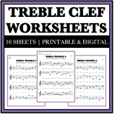 Music Worksheets - Treble Clef Note Naming
