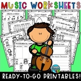Elementary Music Worksheets, Music Centers, Music Sub Plan