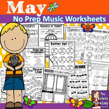 Preview of Music Worksheets for MAY No Prep