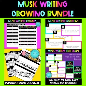Preview of Music Writing Prompts **GROWING BUNDLE**