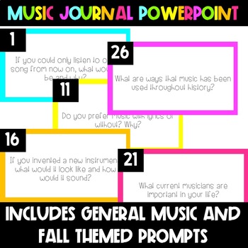 Preview of Music Writing Prompts Presentation