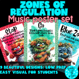 Music Zones of Regulation Beautiful Watercolor Poster Set