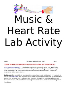 Preview of Music and Heart Rate Lab (3 pages of resources)
