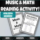 Music and Math Reading Activity!