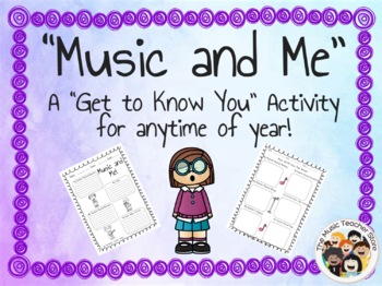 Preview of Music and Me- A Get to Know You Activity