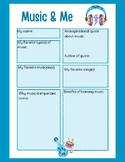 Music and Me Worksheet for Classroom, Sub, or Music In Our