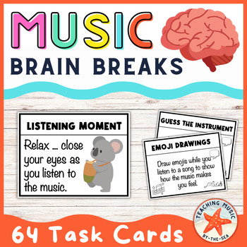 Preview of Music and Movement Brain Break Activities | Music Brain Break Task Cards