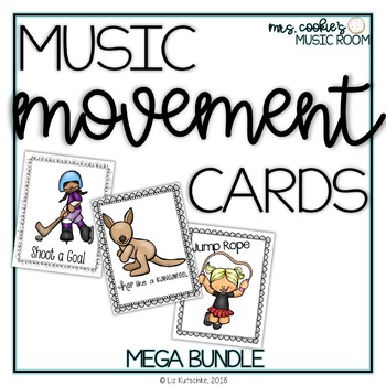 Preview of Music and Movement Cards Mega Bundle Distance Learning Music Activities