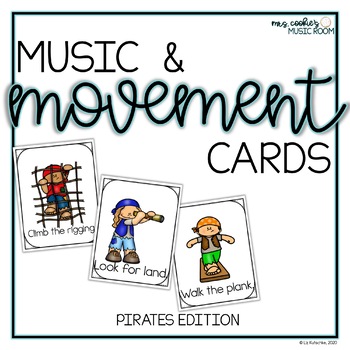 Preview of Music and Movement Cards Pirates Edition | Distance Learning Capable