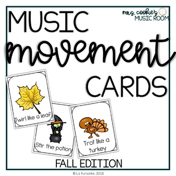 Preview of Music and Movement Cards for Fall Halloween and Thanksgiving