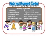Music and Movement Learning Center Sign~ With Objectives