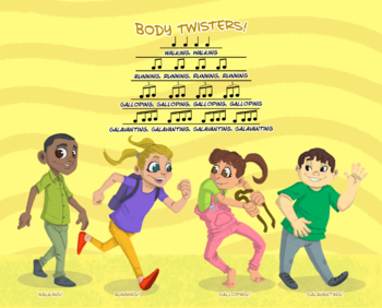 Preview of Music and Movement in a Box activity Kit, "Body Twisters"