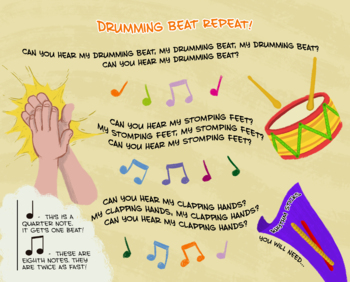 Preview of Music and Movement in a Box activity Kit, "Drumming Beat Repeat"