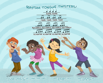Preview of Music and Movement in a Box activity Kit, "Rhythm Tongue Twisters"