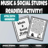 Music and Social Studies Reading Activity!