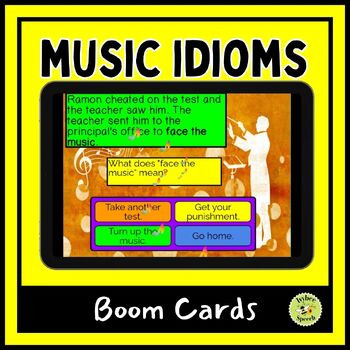 Preview of Music and Songs Idioms Boom Cards