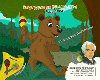 Preview of Music and movement in a Box activity kit, "Bear Dance"