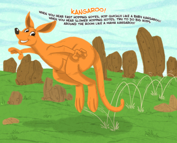 Preview of Music and movement in a Box activity kit, "Kangourous"
