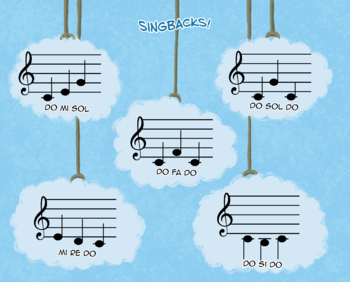 Preview of Music and movement in a Box activity kit, "Singbacks"