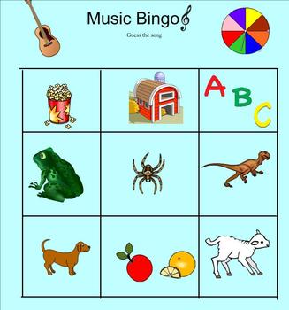 Preview of Music bingo for young students