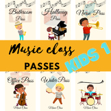 Music kids class Bathroom Pass / Water / Hall / Office / L