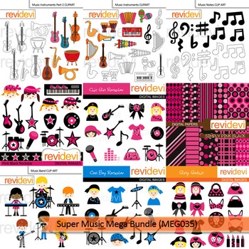 Preview of Music clip art: Super music clipart bundle (9 packs)