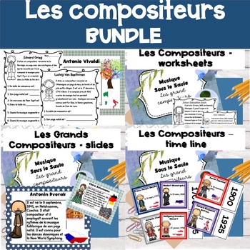 Preview of Music Composers BUNDLE FRENCH Posters, Timeline, Worksheets, ACTIVITIES