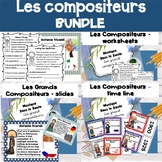 Music Composers BUNDLE FRENCH Posters, Timeline, Worksheet