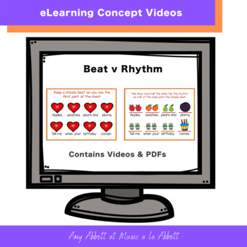 Preview of Music eLearning: Concept Videos and PDFs for Beat vs. Rhythm