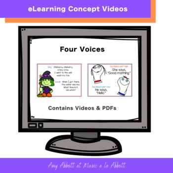 Preview of Music eLearning: Concept Videos and PDFs for Four Voices