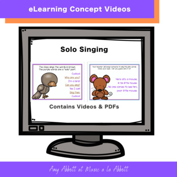 Preview of Music eLearning: Concept Videos and PDFs for Solo Singing