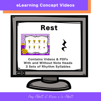 Preview of Music eLearning: Concept Videos and PDFs for quarter rest
