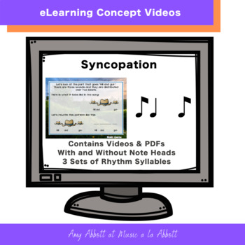 Preview of Music eLearning: Concept Videos and PDFs for syncopa