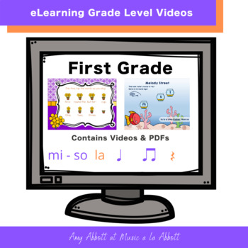 Preview of Music eLearning: First Grade Concept Videos and PDFs