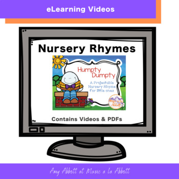 Preview of Music eLearning: Nursery Rhymes Videos and PDFs