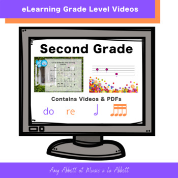 Preview of Music eLearning: Second Grade Concept Videos and PDFs