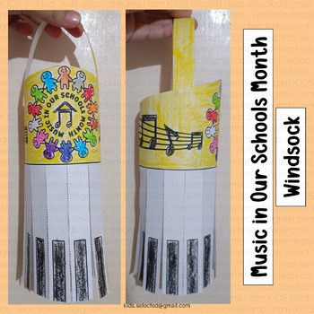 Preview of Music in Our Schools Month Craft Windsock Writing Activities Bulletin Board