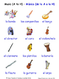 Music in Spanish Word searches / Wordsearches