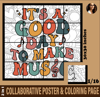 Preview of Music in our Schools Month MIOSM Collaborative coloring poster bulletin board