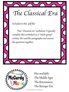 Preview of Music in the Classical Era: a lesson for Middle Schoolers!