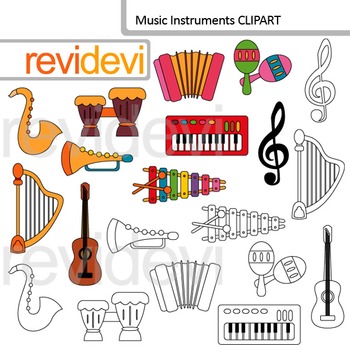 Preview of Music instruments clip art