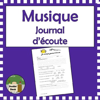 Preview of Music journal (journal d’écoute) French