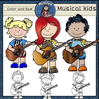 Preview of Music kids free! Color and B&W