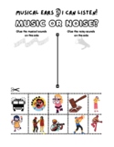 Music or Noise Cut-and-Paste Kindergarten Music Worksheet