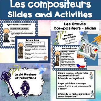 Preview of Music primary-junior FRENCH Composers Slides and ACTIVITIES