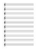 Music sheet blank with treble clef, large staff